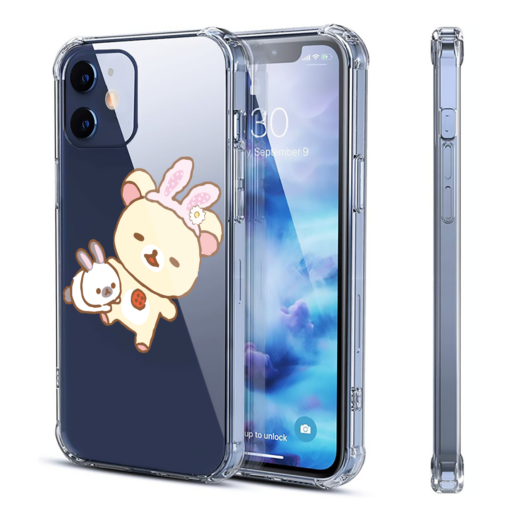 （画像用） リラックマ リラックマ キイロイトリ Rilakkuma Korilakkuma Kiiroitori 【iPhone 12シリーズ対応】透明スマホケース（クリアソフトケース）
